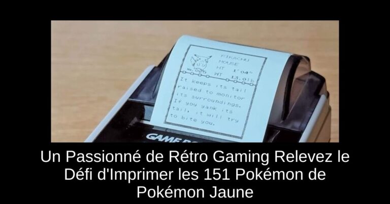 Un Passionné de Rétro Gaming Relevez le Défi d'Imprimer les 151 Pokémon de Pokémon Jaune