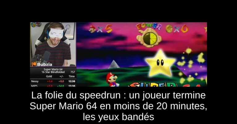 La folie du speedrun : un joueur termine Super Mario 64 en moins de 20 minutes, les yeux bandés