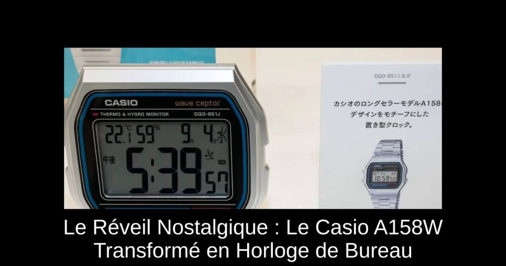 Le Réveil Nostalgique : Le Casio A158W Transformé en Horloge de Bureau
