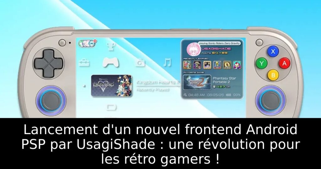 Lancement d'un nouvel frontend Android PSP par UsagiShade : une révolution pour les rétro gamers !
