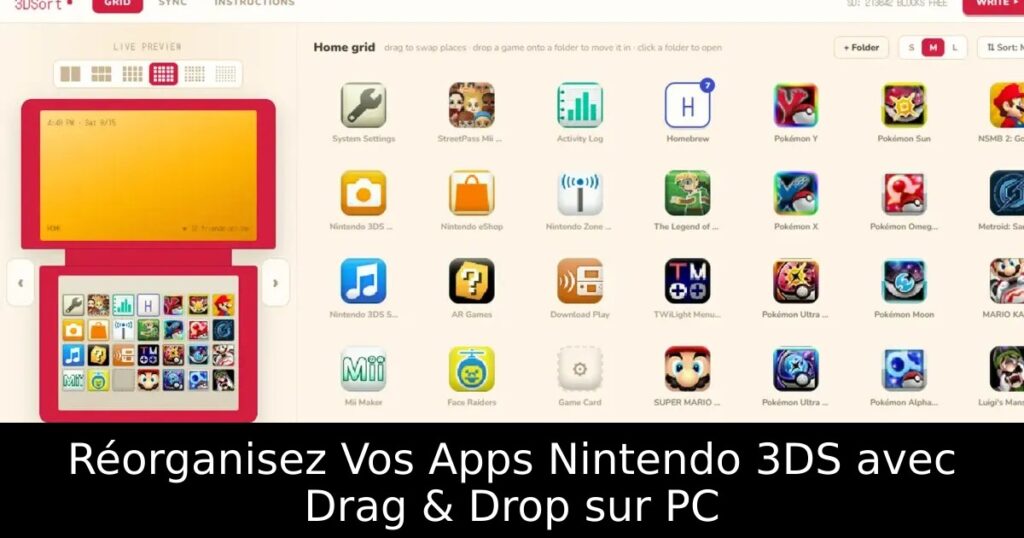 Réorganisez Vos Apps Nintendo 3DS avec Drag & Drop sur PC